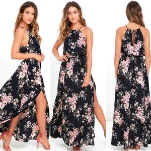 Lulu’s Feel the Music Floral Halter Dress